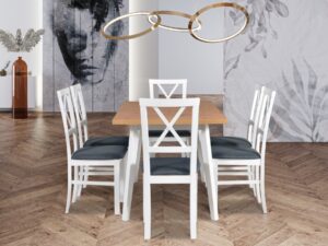 Stół Oslo 5 krzesło Milano 4